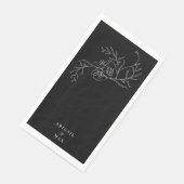 Serviette En Papier Élégante Chinoiserie noire Papier d'invité Napkin (Coin)