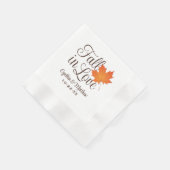 Serviette En Papier Élégante chute dans l'amour Mariage feuille orange (Coin)