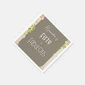 Serviette En Papier Elégante Cinquante Fabuleux Anniversaire Thème gre (Coin)