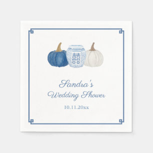 Serviette En Papier Elégante Citrouille Bleu Bleu Bleu Blancs Fête des