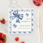 Serviette En Papier Élégante Classe Florale Bleue Élégante De 2025 (En situation)