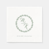 Serviette En Papier Élégante, classique couronne monogramme (Devant)
