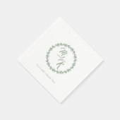 Serviette En Papier Élégante, classique couronne monogramme (Coin)