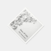 Serviette En Papier Elégante conception de découpe papier 50e Mariage (Coin)