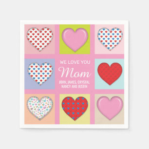 Serviette En Papier Elégante conception de la fête des mères
