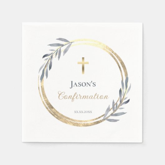 Serviette En Papier élégante Confirmation (Devant)