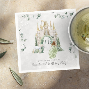 Serviette En Papier Élégante conte de fées Princesse   Anniversaire