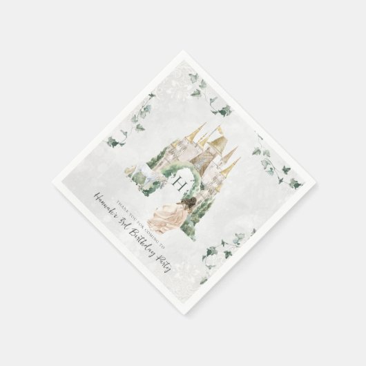 Serviette En Papier Élégante conte de fées Princesse | Anniversaire (Coin)