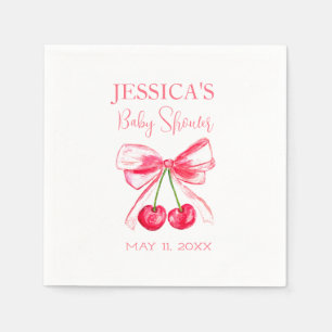 Serviette En Papier Élégante Coquette Baby shower de la cou rose fille
