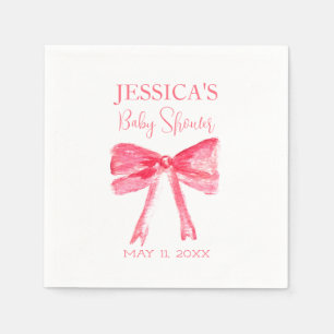 Serviette En Papier Élégante Coquette Baby shower de la cou rose fille