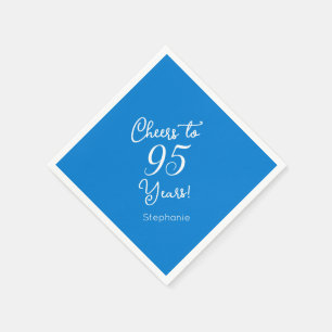 Serviette En Papier Elégante couleur bleue à 95 ans 95e anniversaire