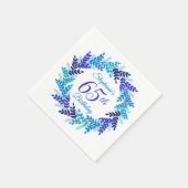 Serviette En Papier Élégante couronne bleue 65e anniversaire (Coin)