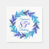 Serviette En Papier Elégante couronne bleue 85e fête d'anniversaire (Devant)