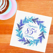 Serviette En Papier Elégante couronne bleue 85e fête d'anniversaire
