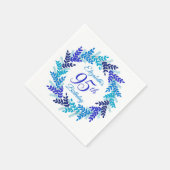 Serviette En Papier Elégante couronne bleue 95e fête d'anniversaire (Coin)