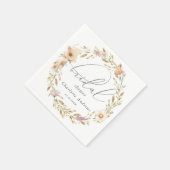 Serviette En Papier Élégante, couronne de boho, Fête des mariées d'écr (Coin)