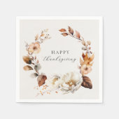 Serviette En Papier Élégante couronne florale de automne (Devant)