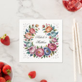 Serviette En Papier Élégante couronne florale de mariage (En situation)