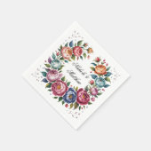 Serviette En Papier Élégante couronne florale de mariage (Coin)