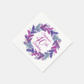 Serviette En Papier Élégante couronne violette rose 40e anniversaire (Coin)