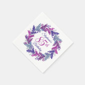 Serviette En Papier Élégante couronne violette rose 85e anniversaire (Coin)