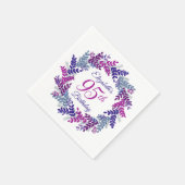 Serviette En Papier Élégante couronne violette rose 95e anniversaire (Coin)