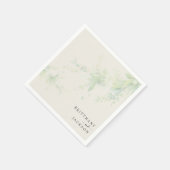 Serviette En Papier Elégante crème de feuillage Mariage personnalisé (Coin)