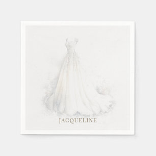 Serviette En Papier Elégante Crème Mariage Fête des mariées robe