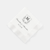 Serviette En Papier Élégante crête noire et blanche (Coin)