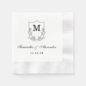 Serviette En Papier Élégante crête noire et blanche (Devant)