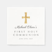 Serviette En Papier Elégante Croix Religieuse Première Communion Saint (Devant)