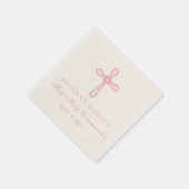Serviette En Papier Élégante Croix rose Première communion Personnalis (Coin)