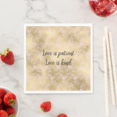 Serviette En Papier Elégante dentelle florale rose et or (En situation)