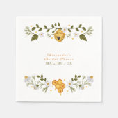 Serviette En Papier Elégante douche à nuptiale d'abeille fleurie (Devant)