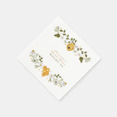 Serviette En Papier Elégante douche à nuptiale d'abeille fleurie (Coin)