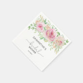Serviette En Papier Elégante douche à nuptiale fleurie rose (Coin)