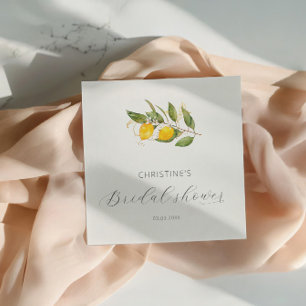 Serviette En Papier Élégante douche de mariée à l'aquarelle estivale a