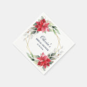 Serviette En Papier Élégante douche de mariée avec poinsettia et verdu (Coin)