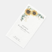 Serviette En Papier Élégante douche de mariée florale au tournesol et  (Coin)