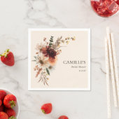 Serviette En Papier Élégante douche de mariée florale d'automne (En situation)