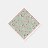 Serviette En Papier Élégante douche de mariée florale hivernale rouge  (Coin)