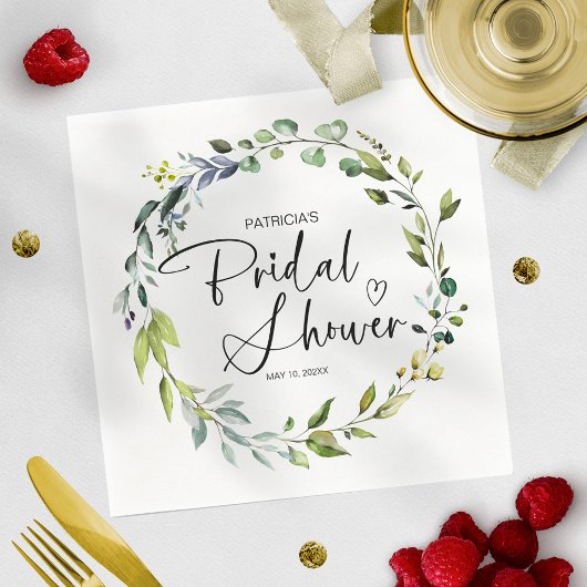 Serviette En Papier Élégante douche de mariée sur le thème de la verdu