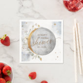 Serviette En Papier Élégante douche Lune céleste et étoiles (En situation)