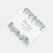 Serviette En Papier Elégante Dusty Blue Floral 18e anniversaire Custom (Coin)