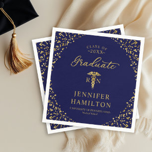Serviette En Papier Élégante École d'Infirmières Médicales Diplôme Ble