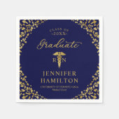 Serviette En Papier Élégante école Médicale de soins infirmiers Bleu (Devant)