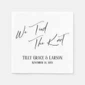 Serviette En Papier Élégante écriture manuscrite simple Nous avons lié (Devant)