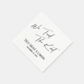 Serviette En Papier Élégante écriture manuscrite simple Nous avons lié (Coin)