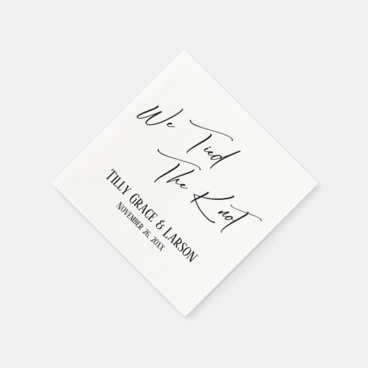 Serviette En Papier Élégante écriture manuscrite simple Nous avons lié (Coin)