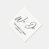 Serviette En Papier Élégante écriture manuscrite Typographie simple No (Coin)